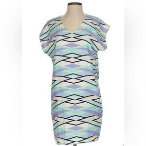 Marie Oliver Geometric Patterned Midi Dress - Blue, Black, Cream